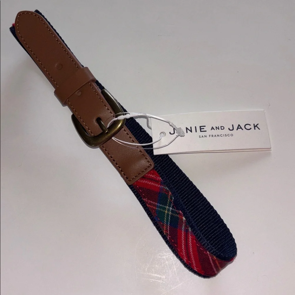 Janie and Jack Red Plaid Belt 12-24 Month NWT RED TARTEN PLAID BELT BABY BOY